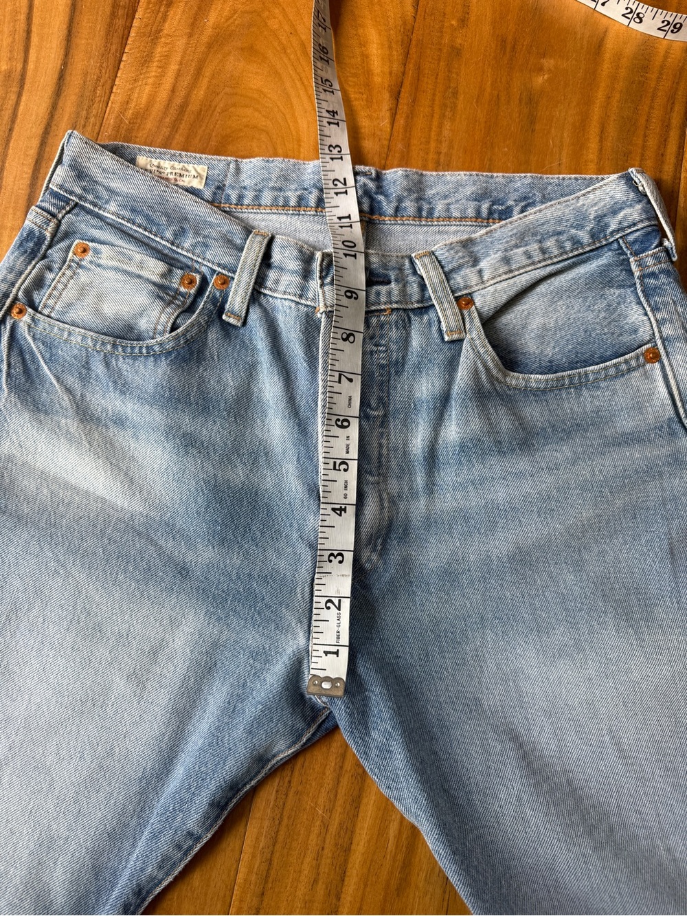 Levi's 501 Light Blue Straight Jeans - Picture 7 of 10